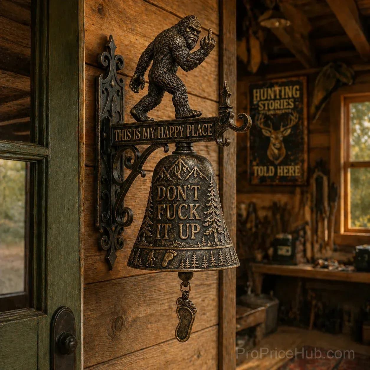 Funny Wall Bell – Rustic Sasquatch Doorbell Decor - View 2