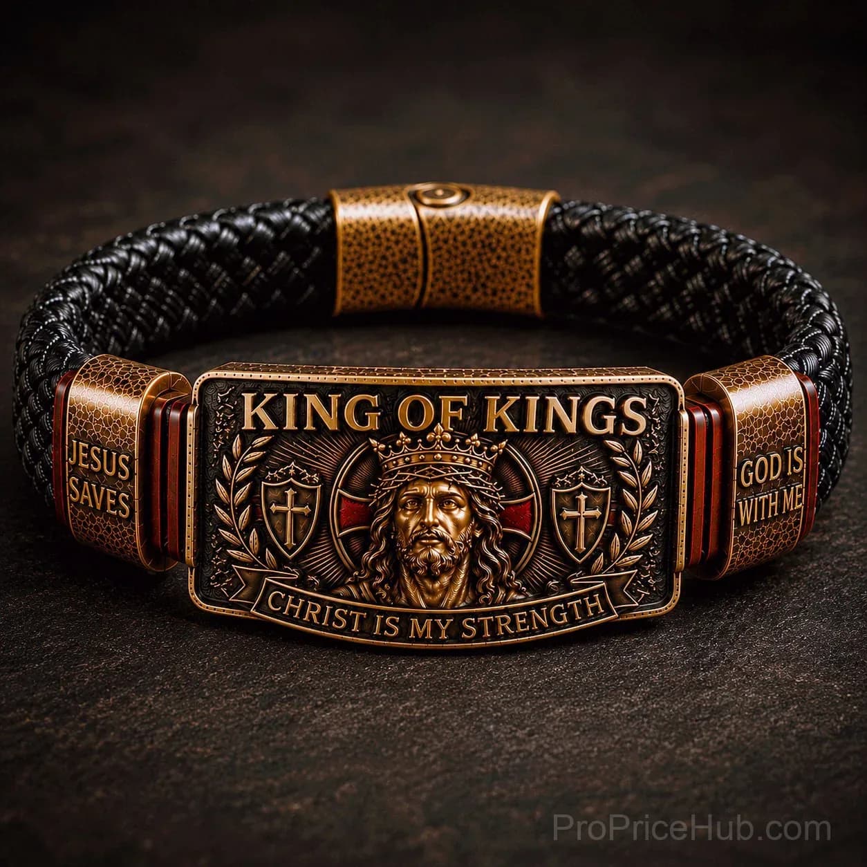 King of Kings Adjustable Christian Faith Bracelet - View 1