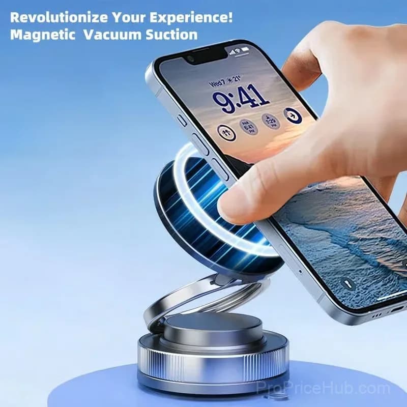 360° Adjustable Vacuum Magnetic Car Phone Holder, 1-Pack - View 2