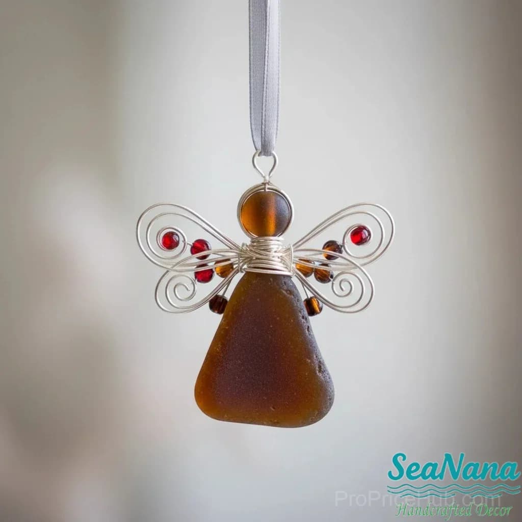 Handmade Sea Glass Angel Ornament - View 10