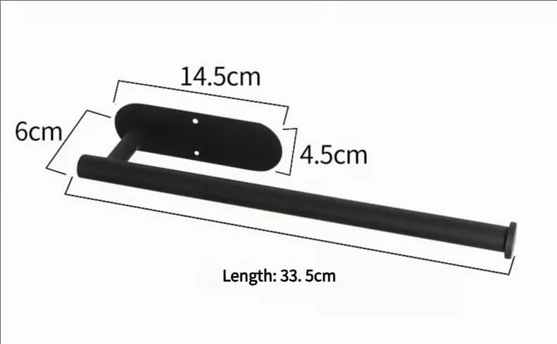 Wall-Mounted No-Drill Paper Towel Holder, Black - View 10
