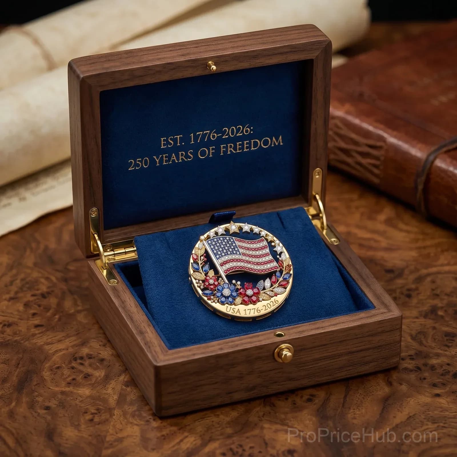 250th Anniversary USA Enamel Brooch Pin - Alt
