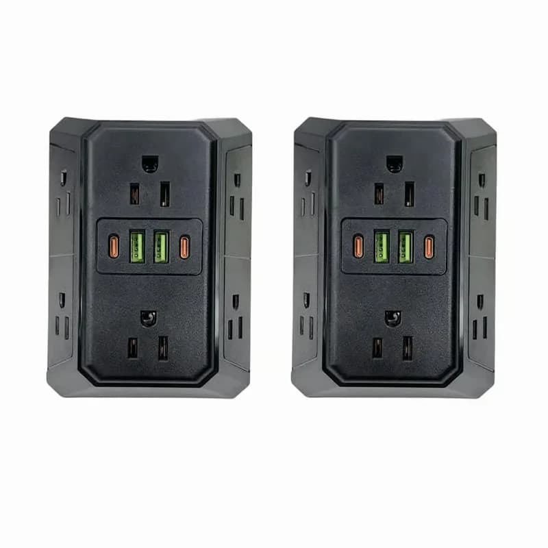 6-Outlet Multi Plug Wall Extender, White, 2-Pack - View 3
