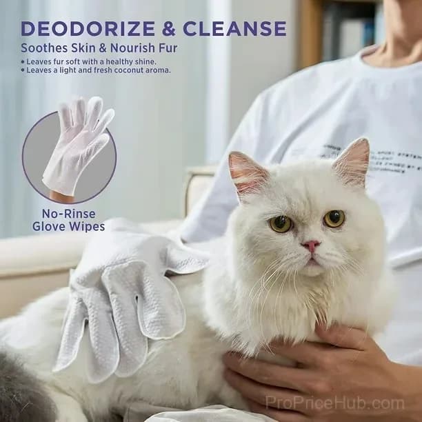 Deodorizing Pet Glove Wipes for Dogs, 6 Count - View 2