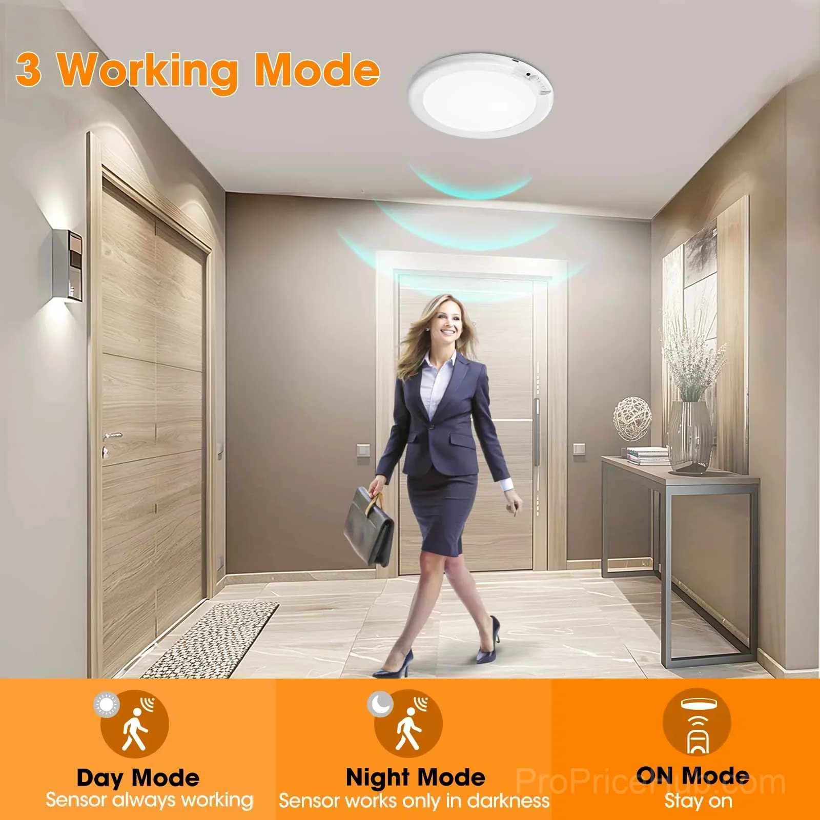 Motion Sensor Ceiling Light, 30-Second Install, 60-Day Battery - View 3