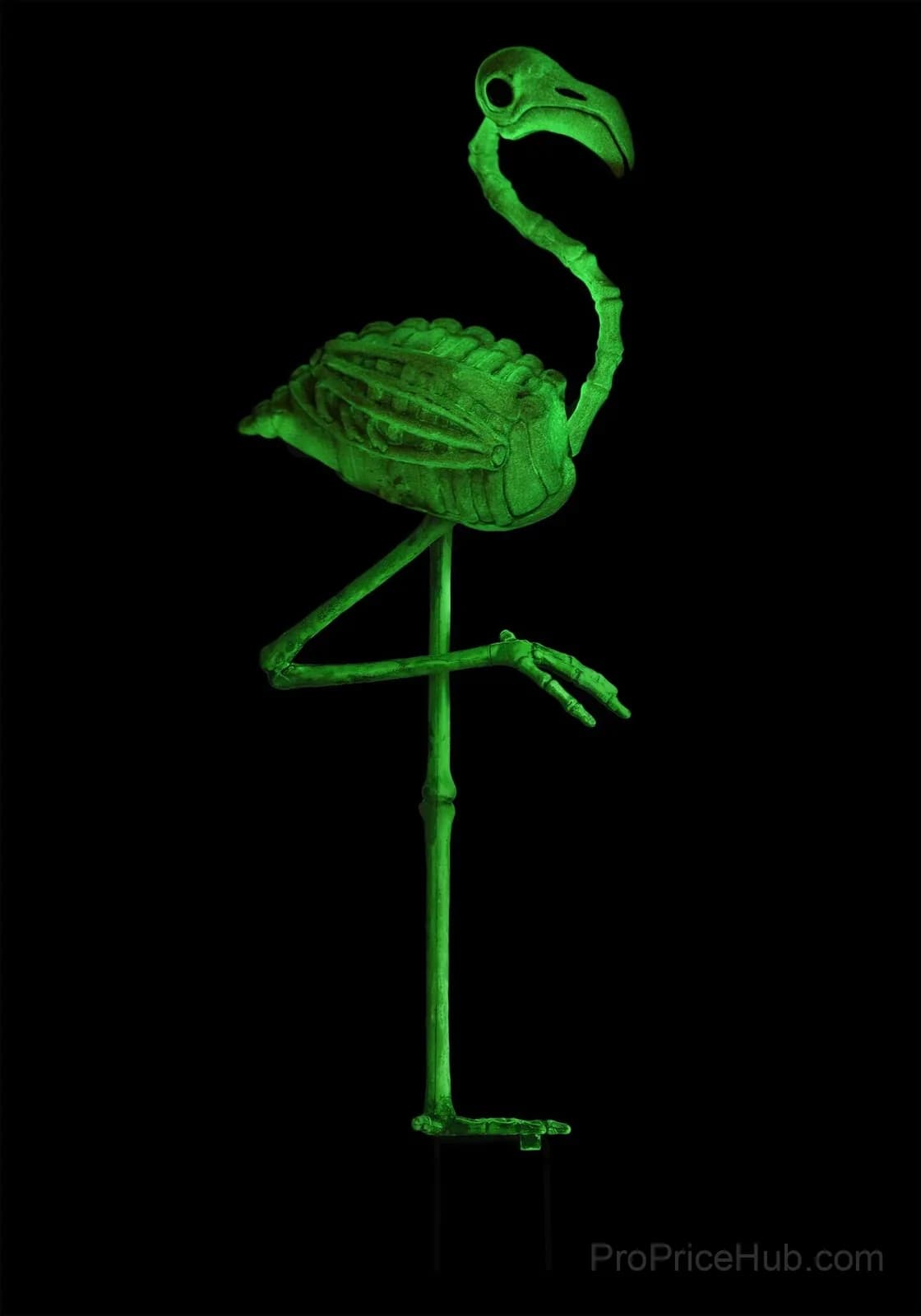 30-Inch Glow-in-the-Dark Flamingo Skeleton Yard Decor - View 3