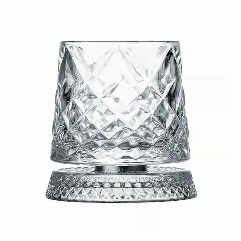 Starry Lattice Spinning Whiskey Glass Tumbler - View 3