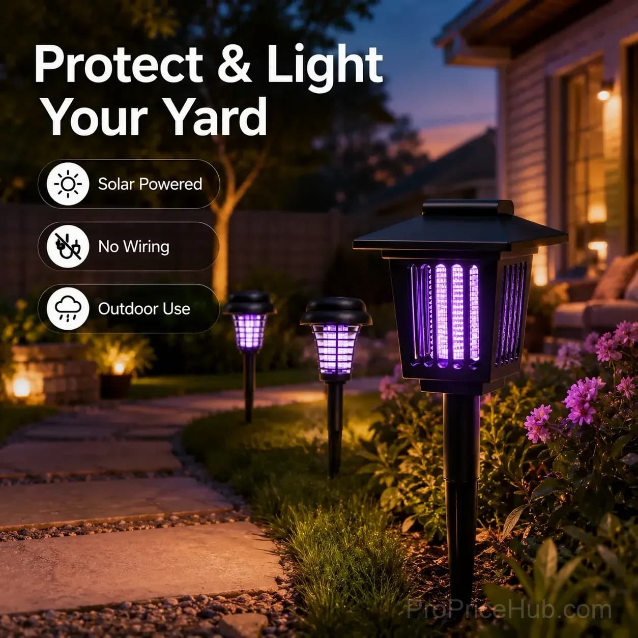 Solar Mosquito Zapper 2-in-1 Bug Killer & Yard Light - View 2