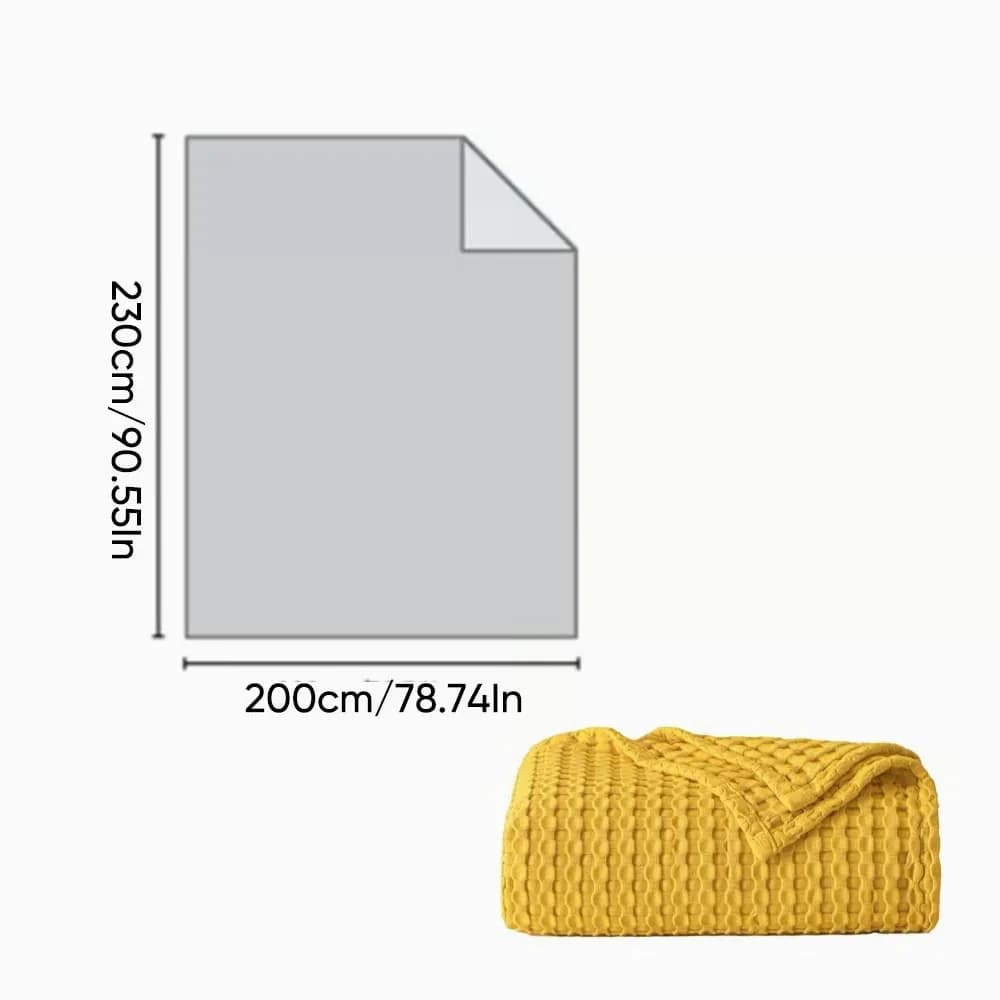 Bamboo-Cotton Waffle Weave Blanket, Ginger, 59 x 79 in - View 4