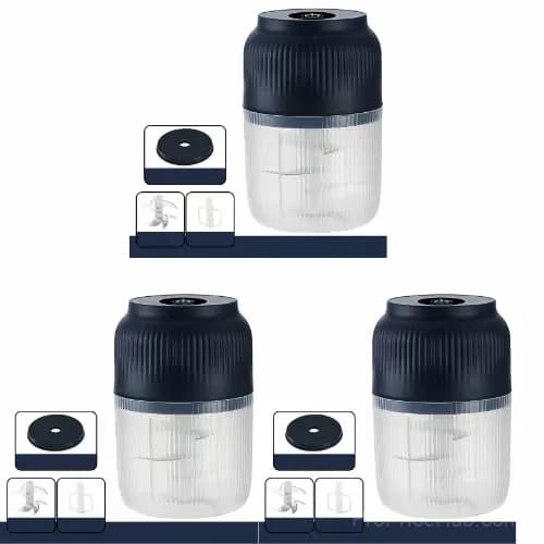 Electric Garlic Crusher, 320ml Blue PP Cup, Six-Blade Cyclone - View 4