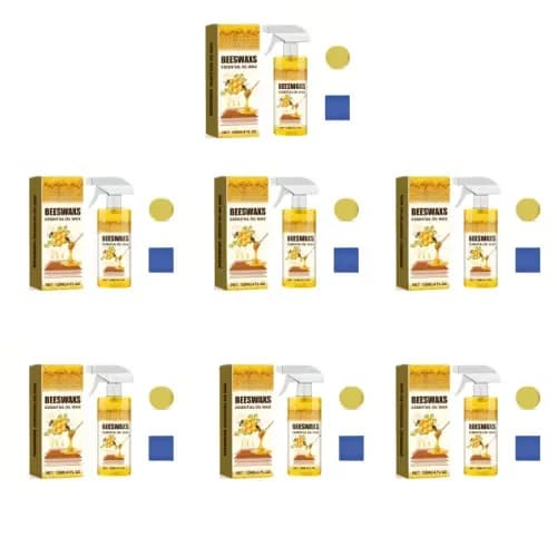 Natural Beeswax Floor Polish Spray Set with Sponge & Towel, 120ml - View 5