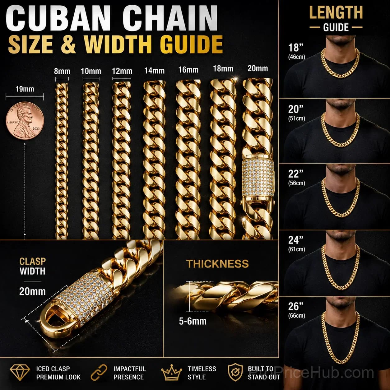 Icy Cuban Chain Necklace - Bold Silver Link Jewelry - View 4