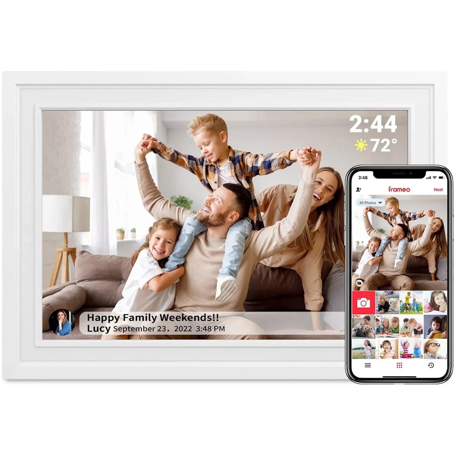 10.1-Inch WiFi Digital Photo Frame with 16GB Storage - View 1