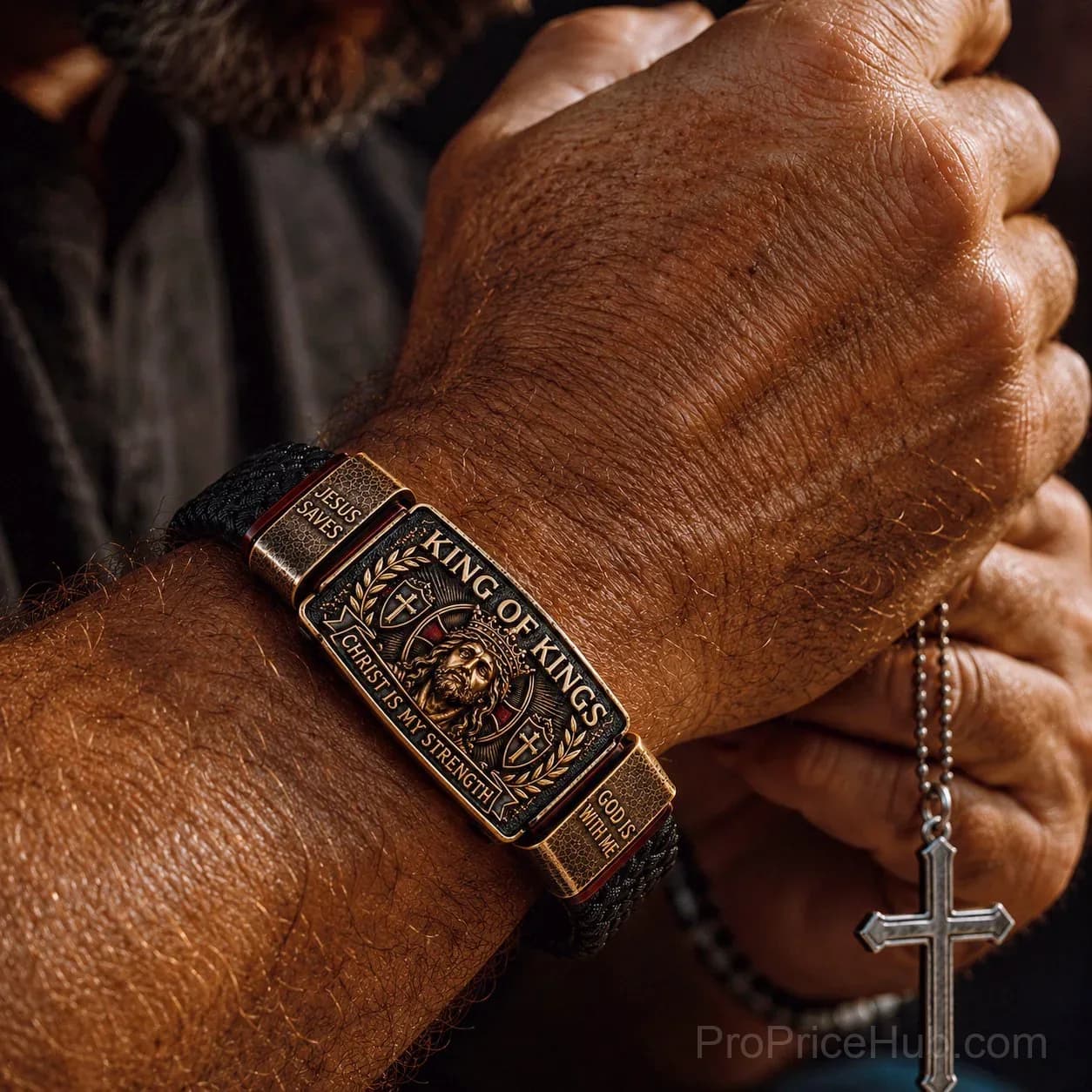 King of Kings Adjustable Christian Faith Bracelet - View 2