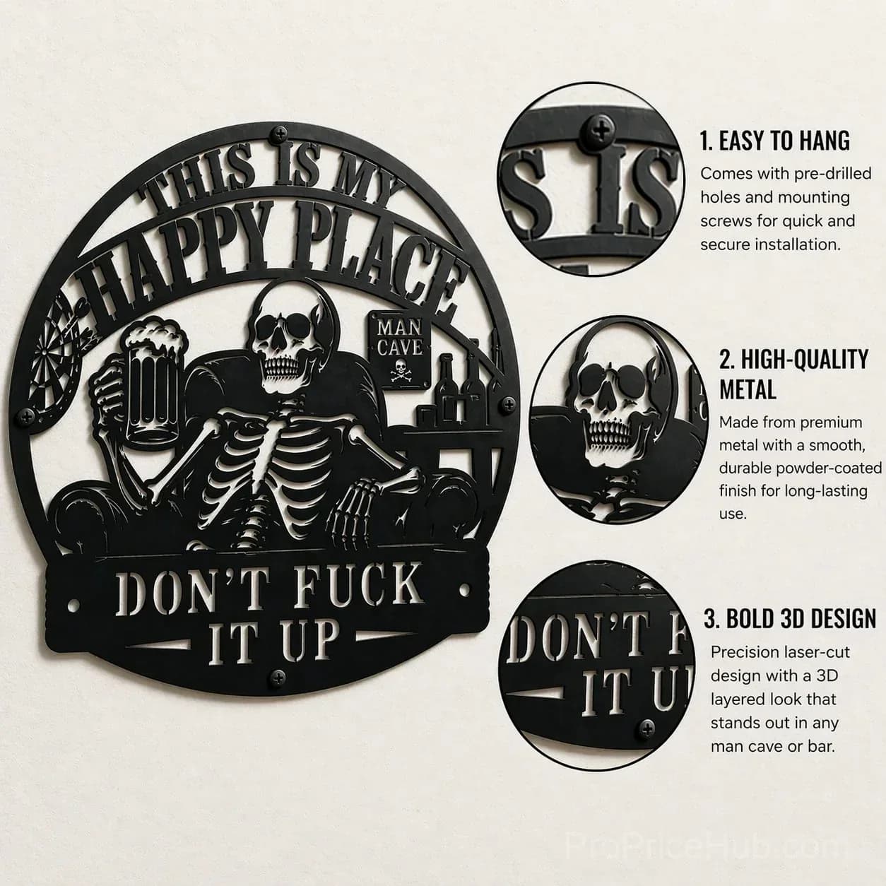 Funny This Is My Happy Place Man Cave Wall Decor - Alt