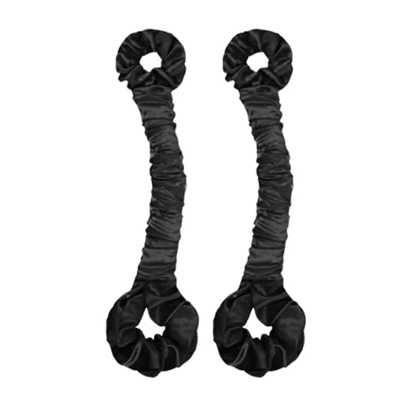 Satin Heatless Hair Curler Hair Ties, Pink/Black, 4-Pack - View 6