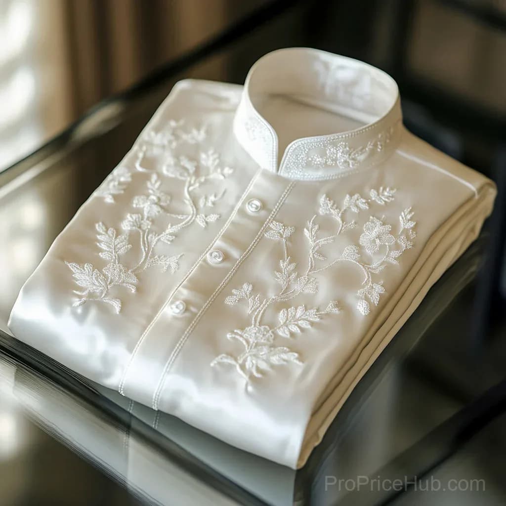 Men's Stand Collar Long Sleeve Floral Pattern Shirt - View 1