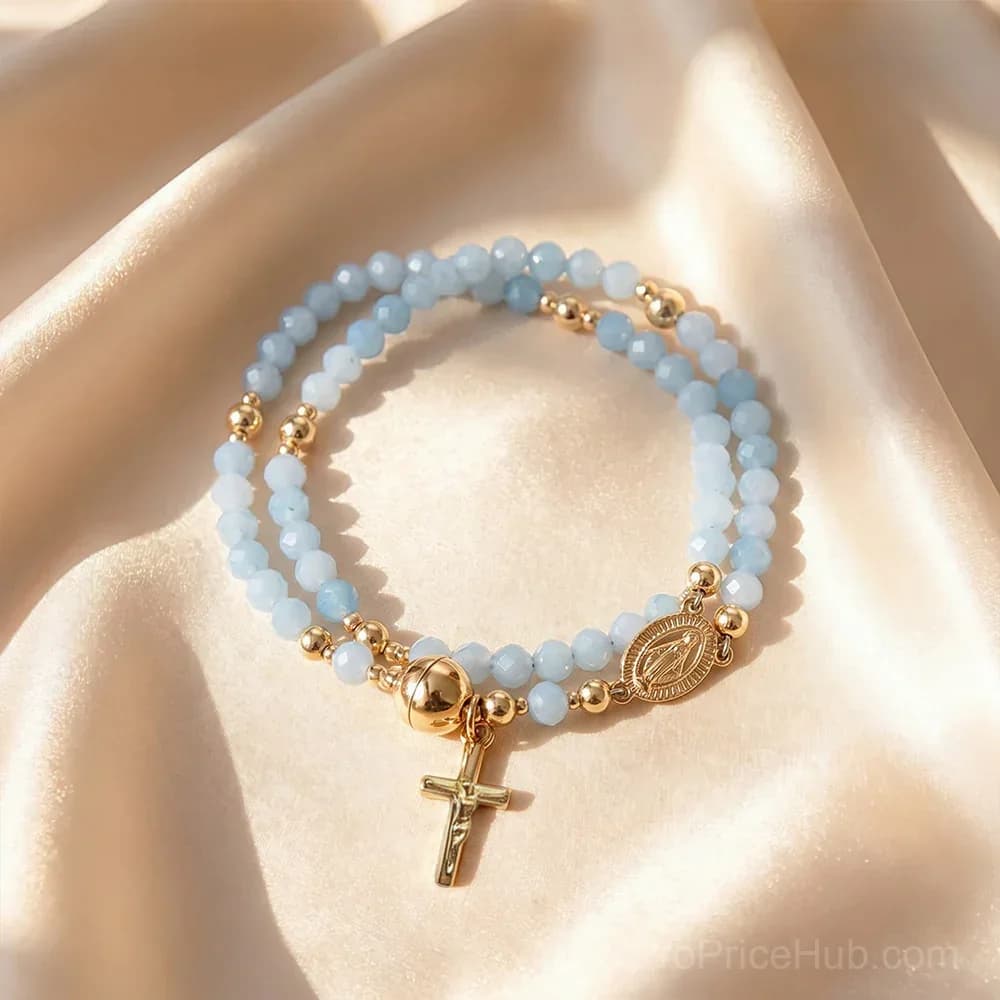 FaithLine Silver Rosary Bracelet - View 12