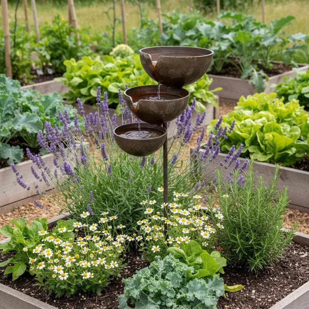 Cascading Rain Catcher Bird Bath for Garden Wildlife - View 12
