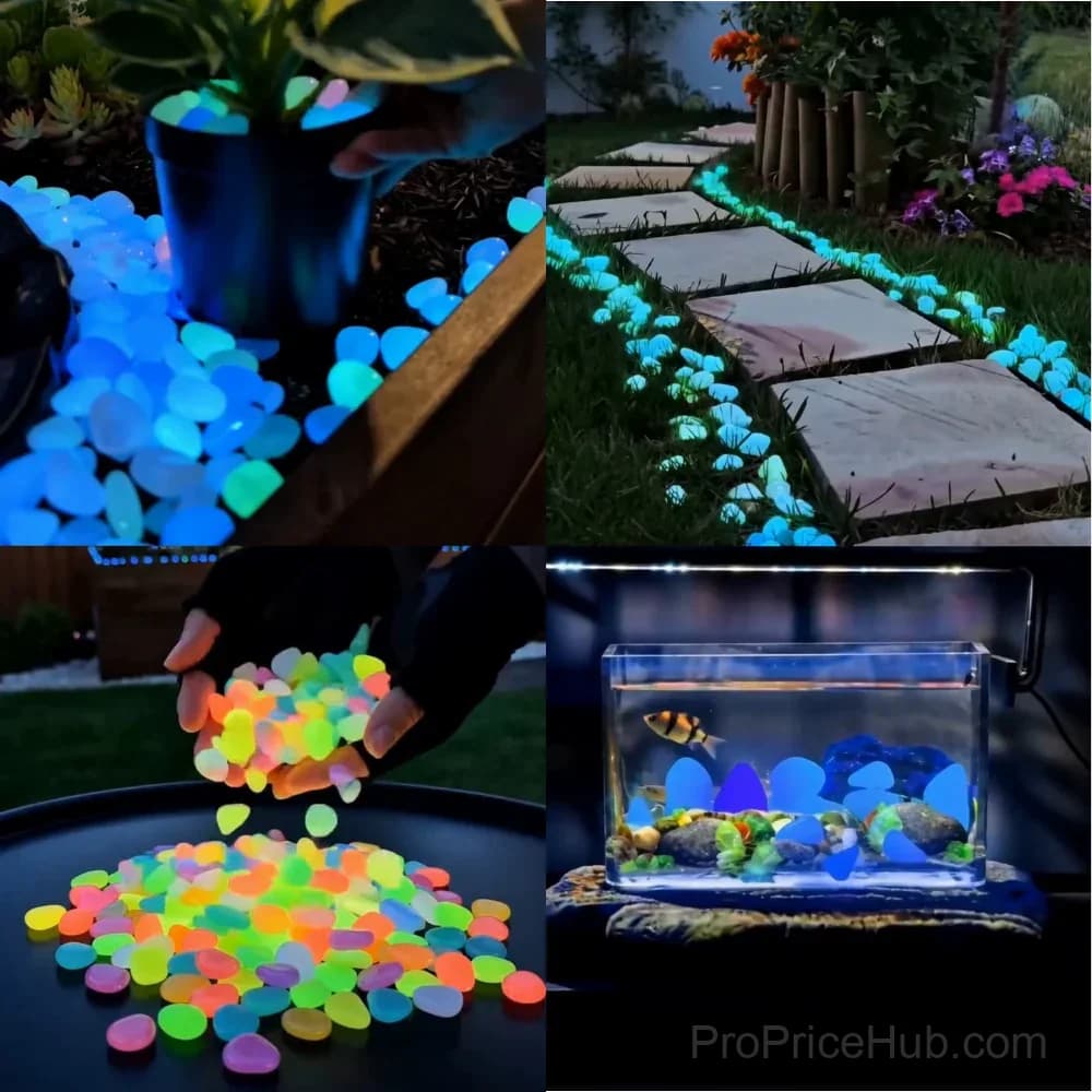 Colorful Glow-in-the-Dark Garden Stones - View 3