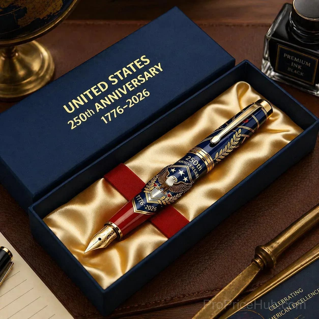 USA 250th Anniversary Patriotic Notebook & Pen Set - View 2