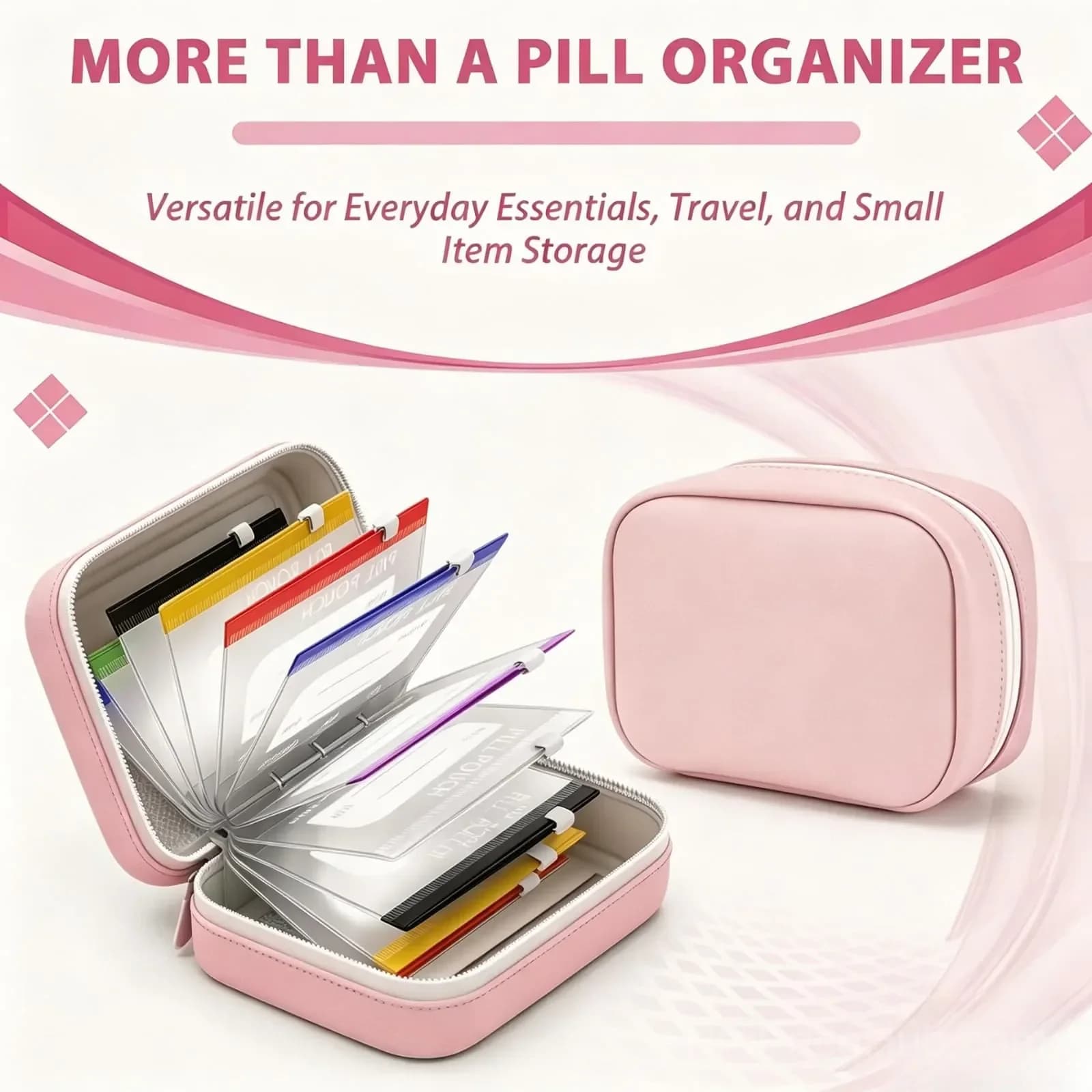 14-Piece Waterproof Crush-Resistant Travel Pill Pouch Set - View 2