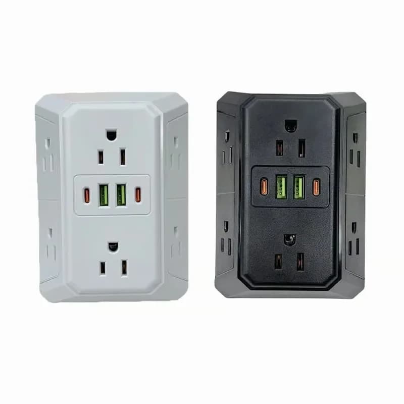 6-Outlet Multi Plug Wall Extender, White, 2-Pack - View 2