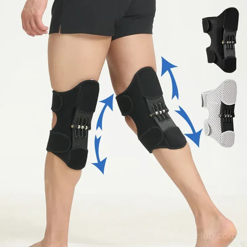 Adjustable Knee Support Brace Set, Black, 2-Pack, Medium - View 1