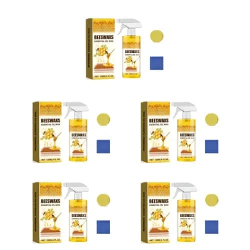 Natural Beeswax Floor Polish Spray Set with Sponge & Towel, 120ml - View 4