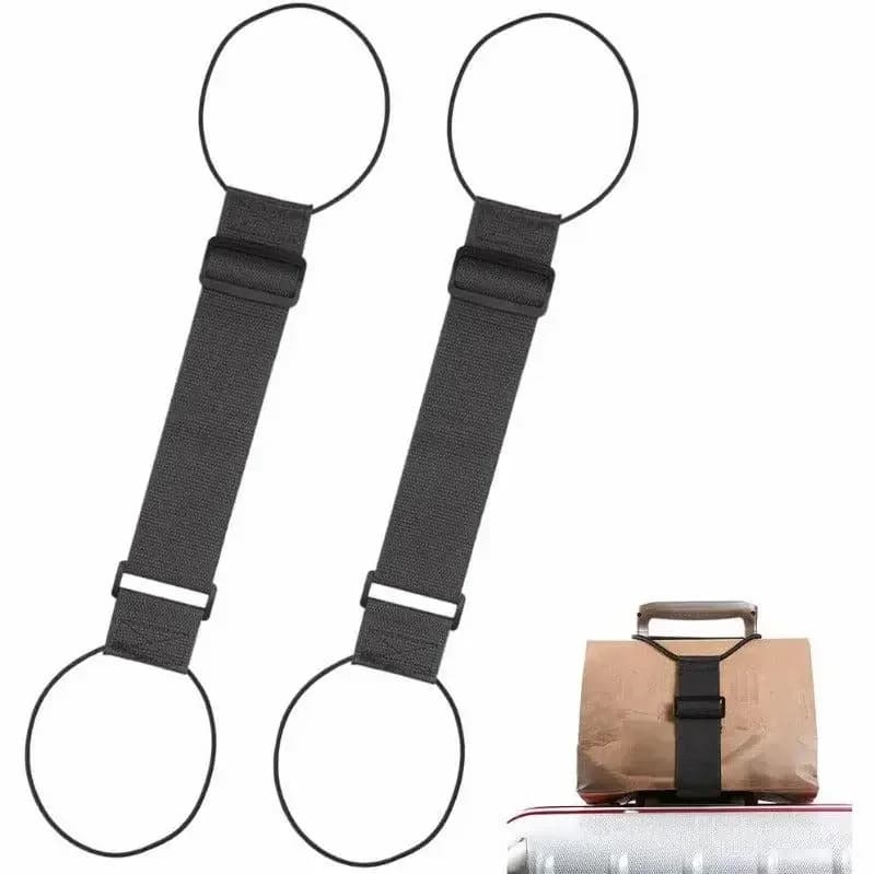 2-Pack Strong Adjustable Rainbow Luggage Connector Straps - View 2