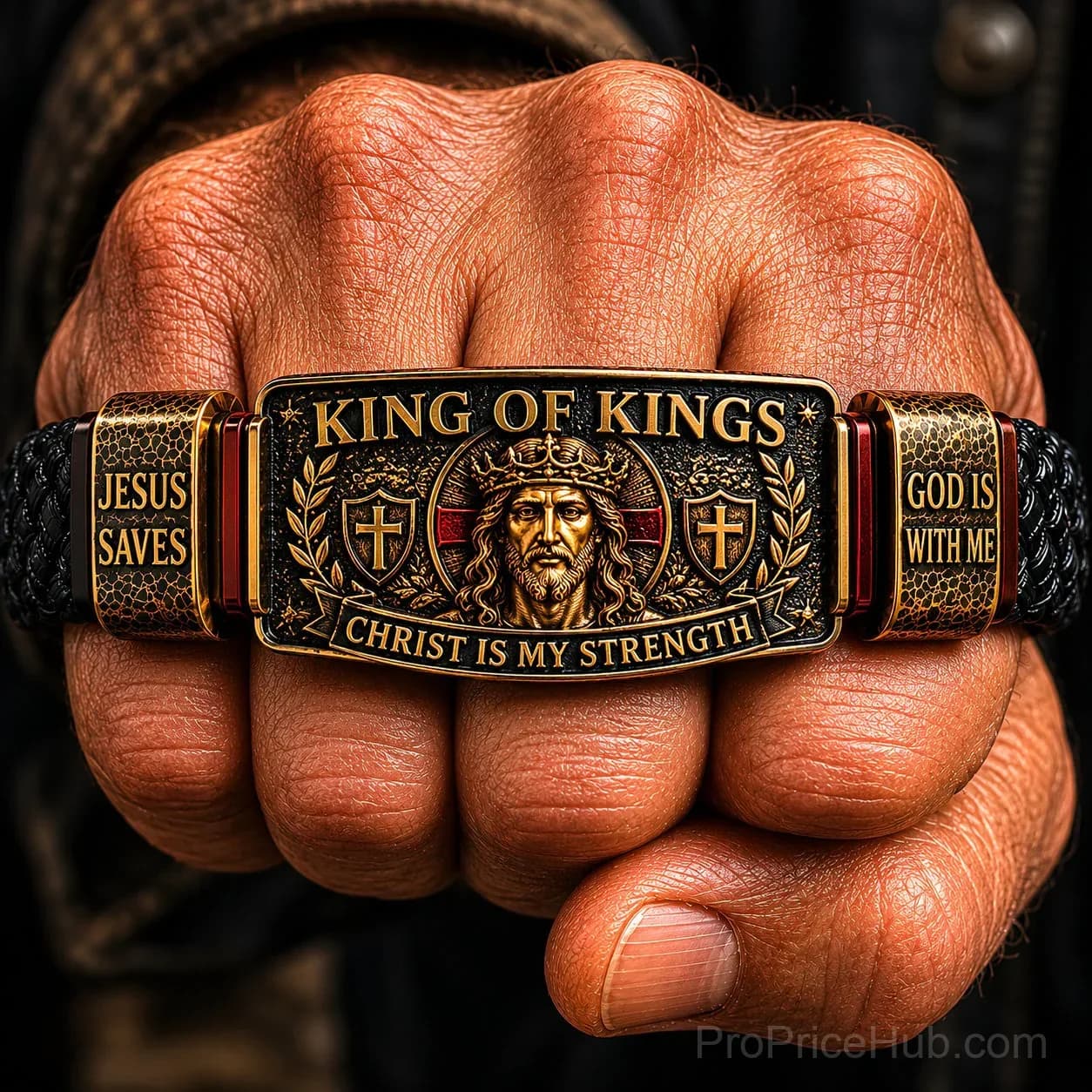 King of Kings Adjustable Christian Faith Bracelet - View 5