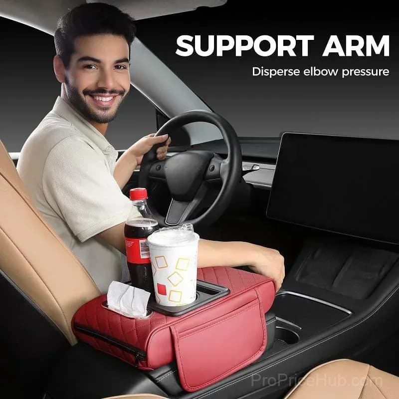 Multifunctional PU Leather Car Armrest Box Mat - View 2