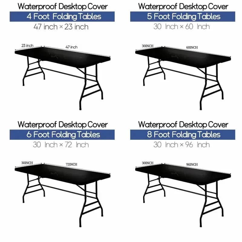 Stretch Fabric Table Top Cap Cover – Elastic Edge, Waterproof, Reusable - View 9