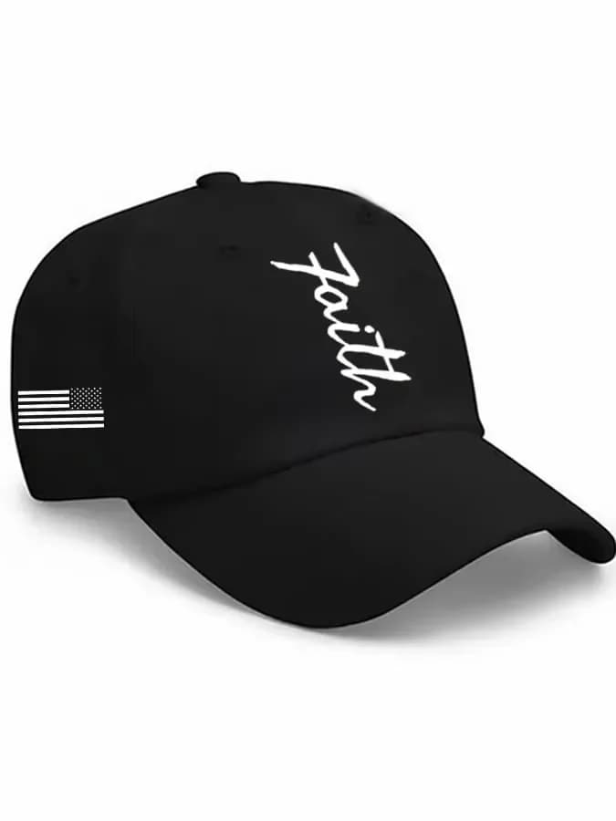 Unisex Faith & Flag Print Baseball Cap - View 2