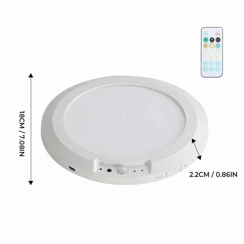 1-Pack Motion Sensor LED Ceiling Light with Remote, 3-Color Dimming - Main