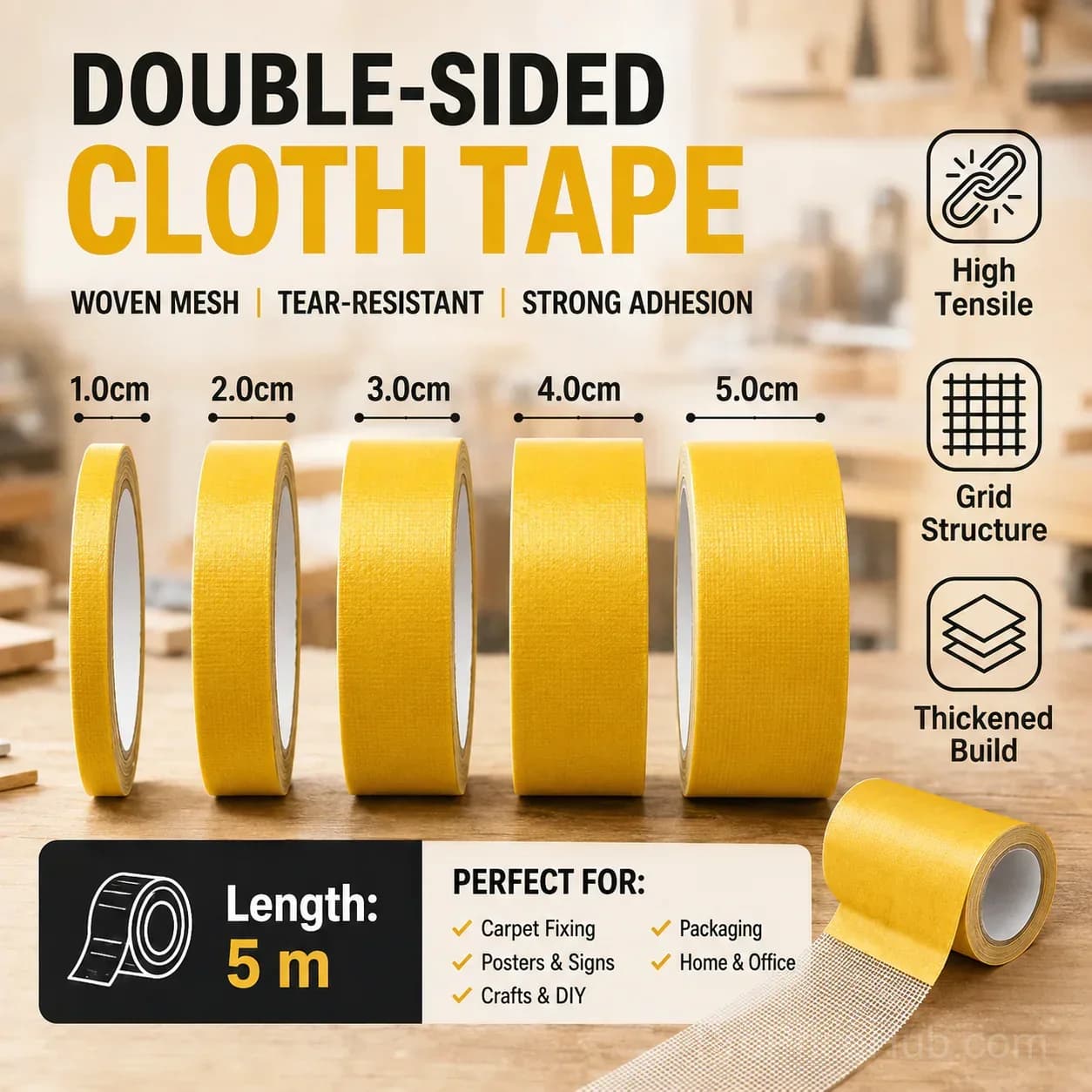 High-Tack Double-Sided Mesh Tape - View 5