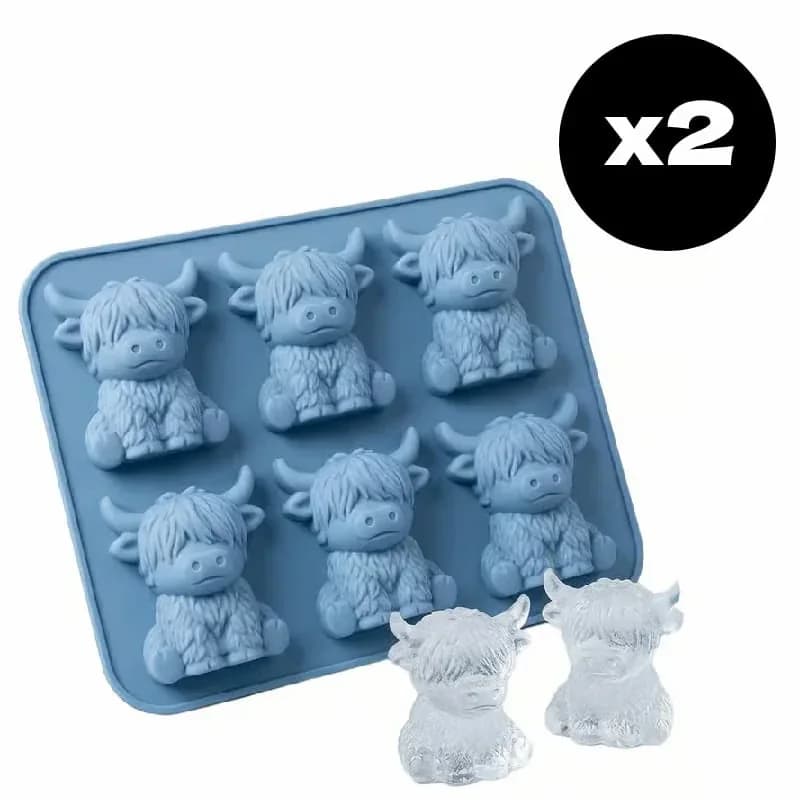 Highland Cow Silicone Ice Cube Tray, Single-Mode Mold - View 3