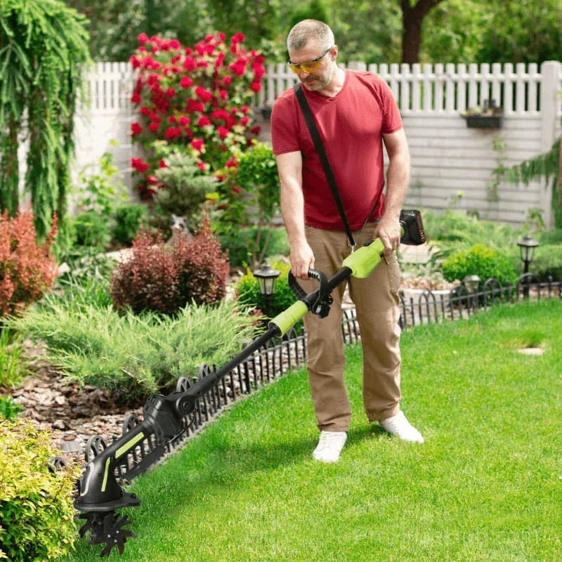 2-in-1 Cordless Tiller & Cultivator with Extension Pole - View 2