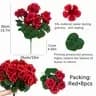 UV Resistant Artificial Geranium Flowers Bundle for Outdoor Patio Decor - View 3