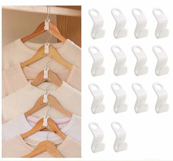 Space-Saving Clothes Hanger Connector Hooks - View 1