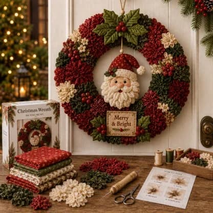 3D Fabric Poke Wreath DIY Kit for Home Decor - View 10