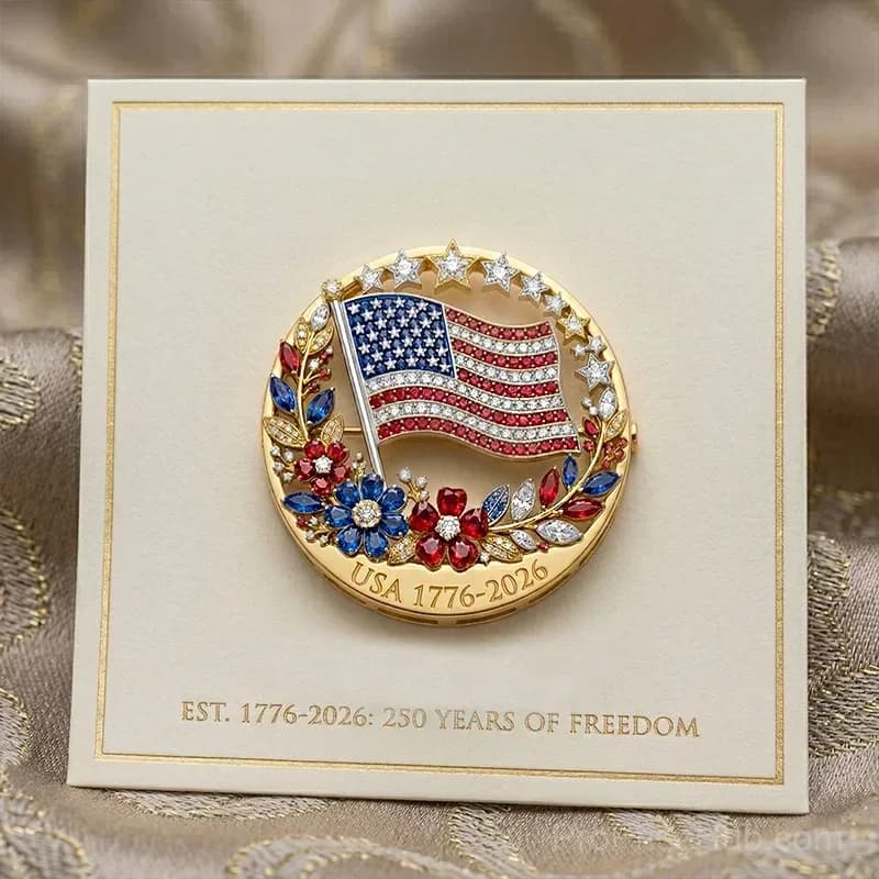 250th Anniversary USA Enamel Brooch Pin - Main