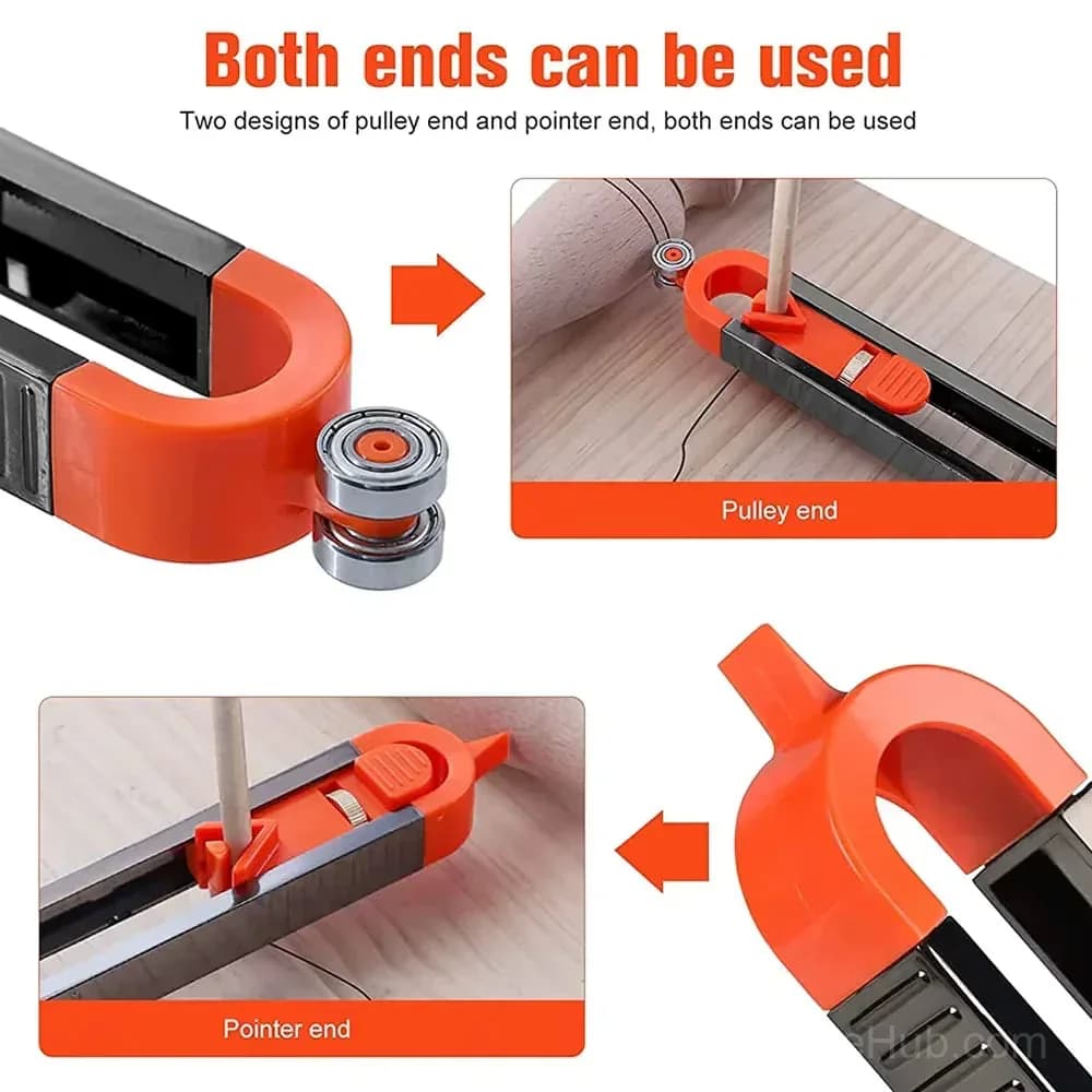 Contour Gauge Scribe Tool with Lock and Pencil - View 4