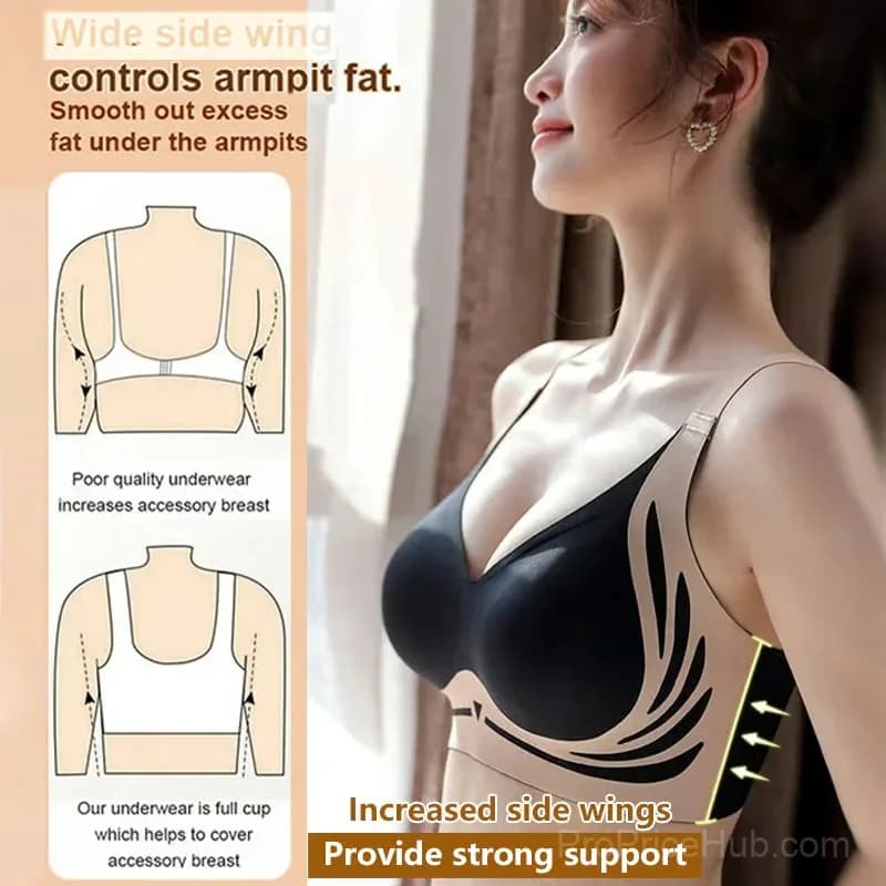 Women's Wire-Free Anti-Sagging Push-Up Bra, Green, M (B/C) - View 5