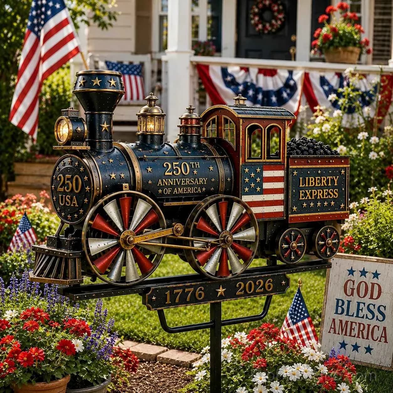 Liberty Express Train Wind Spinner - Garden Decor - View 1