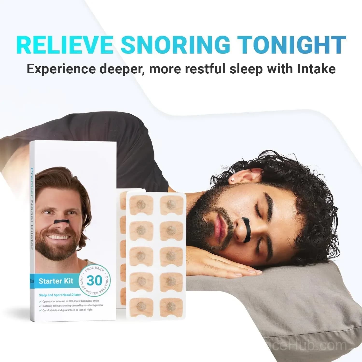 Magnetic Nasal Strips for Snoring and Airflow, 60-Piece Pack - View 2