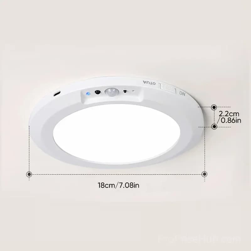 Motion Sensor LED Ceiling Light with Remote, 3-Color Dimming - Main