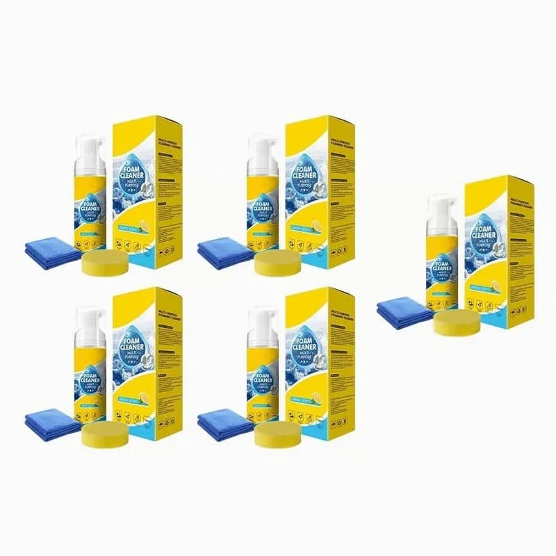Multi-Function Foam Car Cleaner Kit, 150ml with Sponge and Cloth - View 3