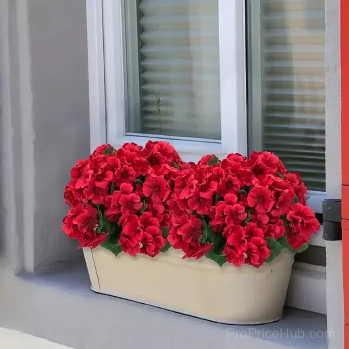 UV Resistant Artificial Geranium Flowers Bundle for Outdoor Patio Decor - View 9