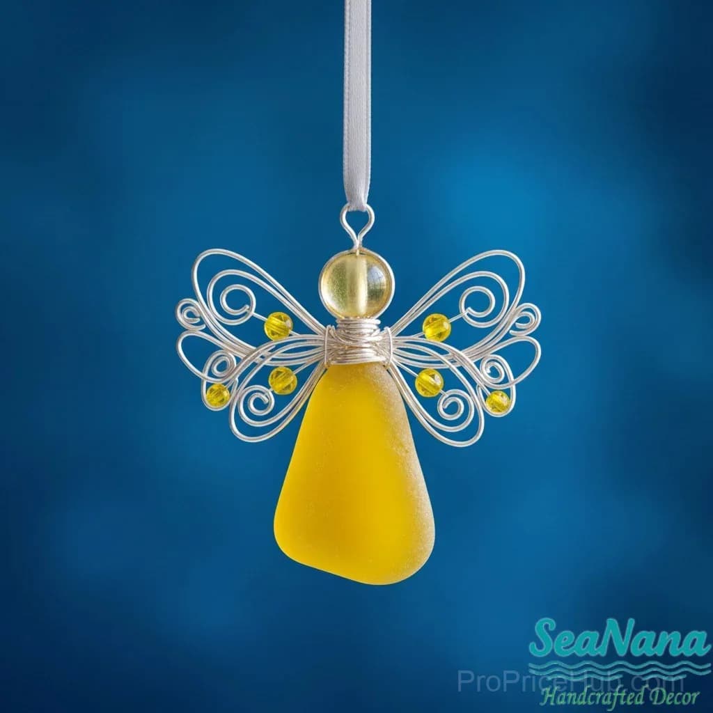 Handmade Sea Glass Angel Ornament - View 8